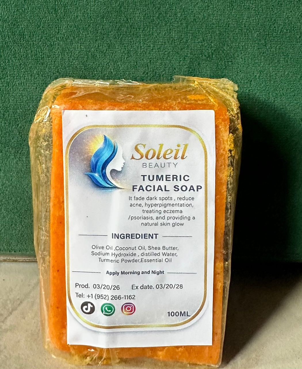 Turmeric Facial Soap for Anti-Aging Skin | Soleil Beauty